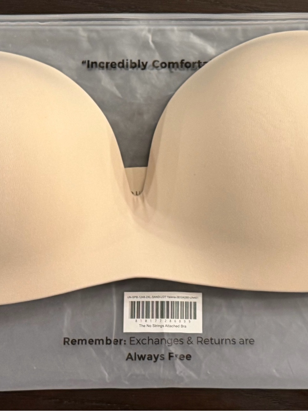 Underoutfit No Strings Attached Strapless Bra - Sand